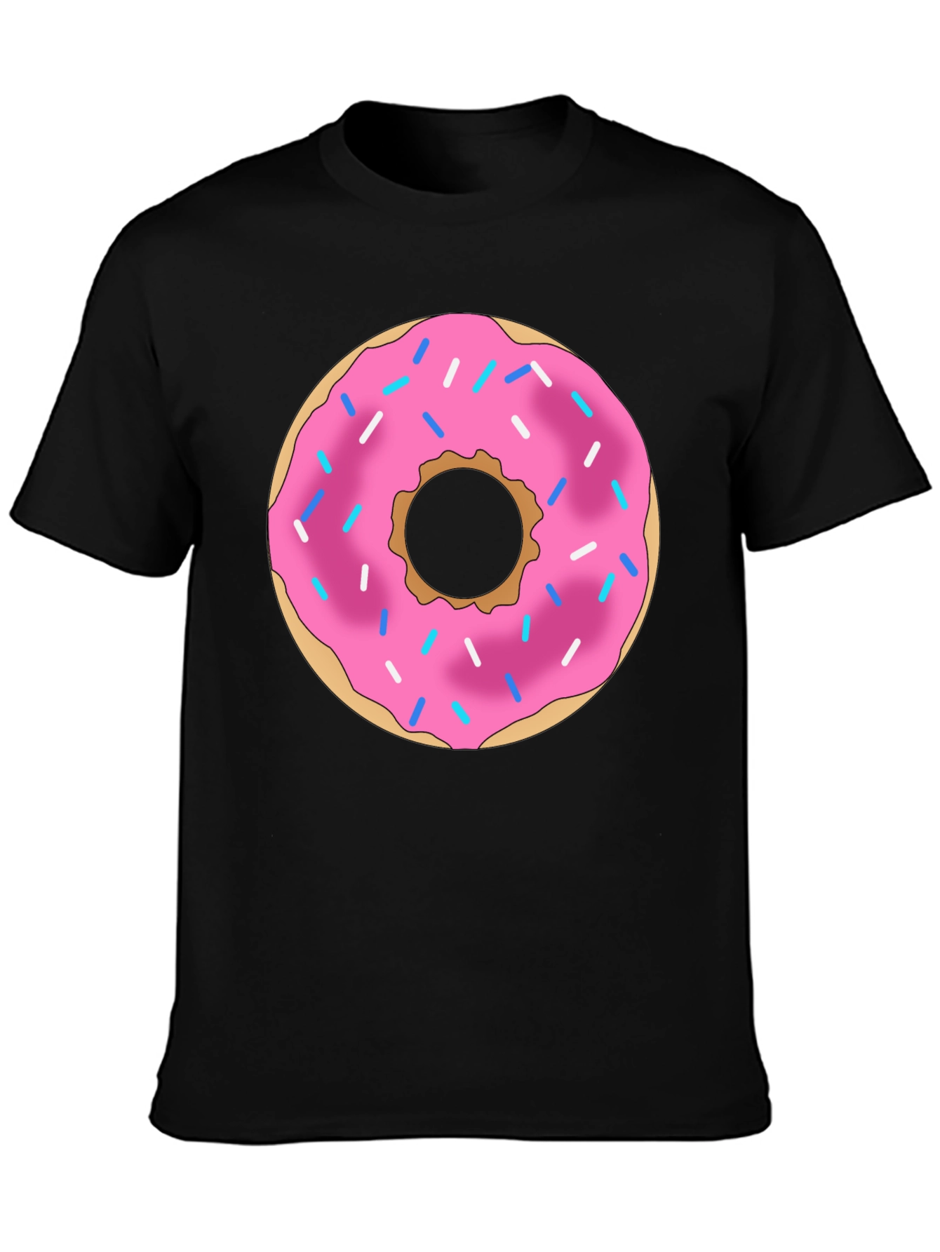 Donut Graphic Black T-Shirt Casual Wear