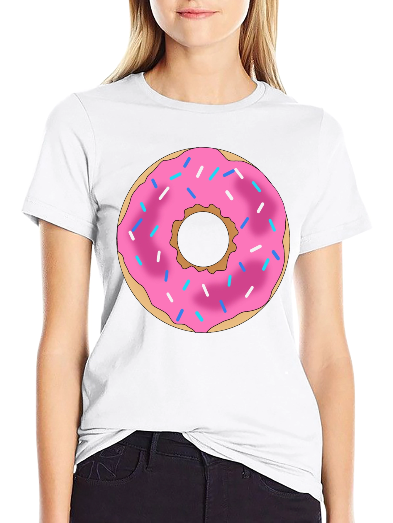 Donut Graphic Black T-Shirt Casual Wear