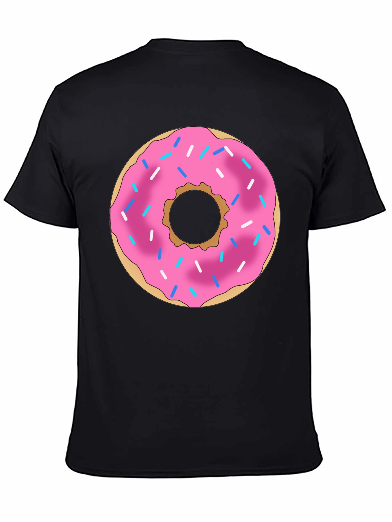 Donut Graphic Black T-Shirt Casual Wear