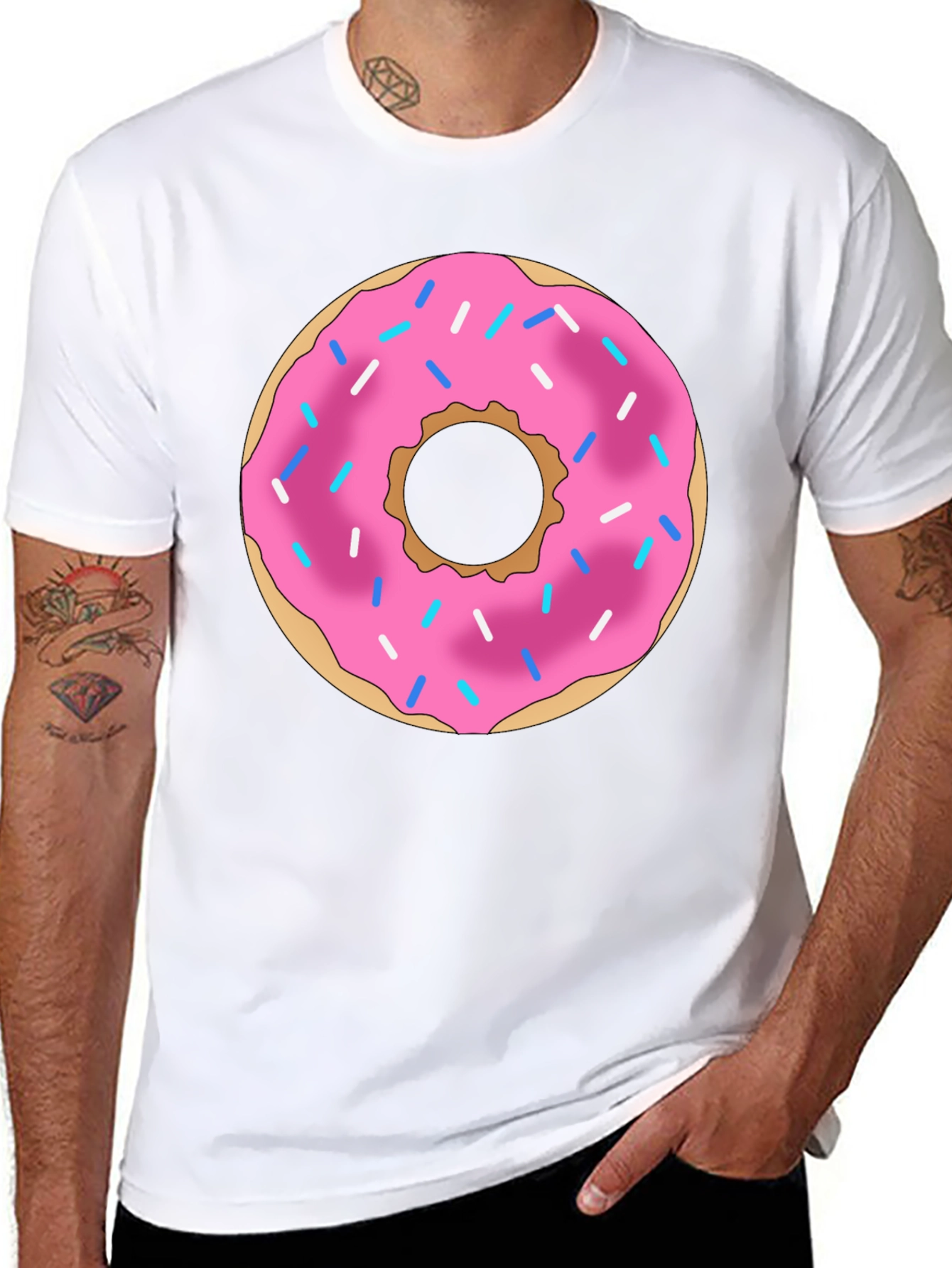 Donut Graphic Black T-Shirt Casual Wear