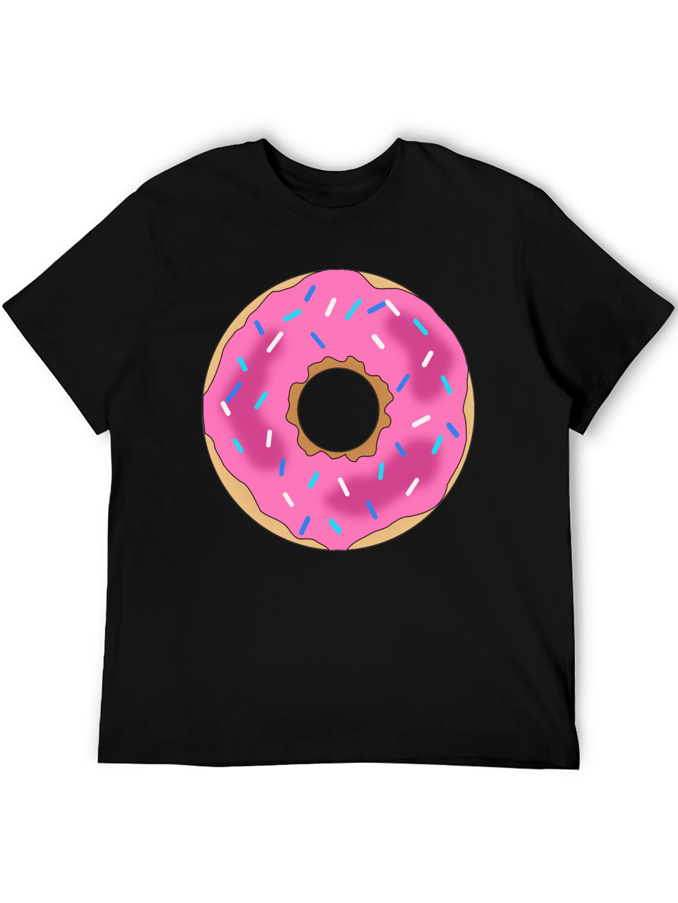 Donut Graphic Black T-Shirt Casual Wear