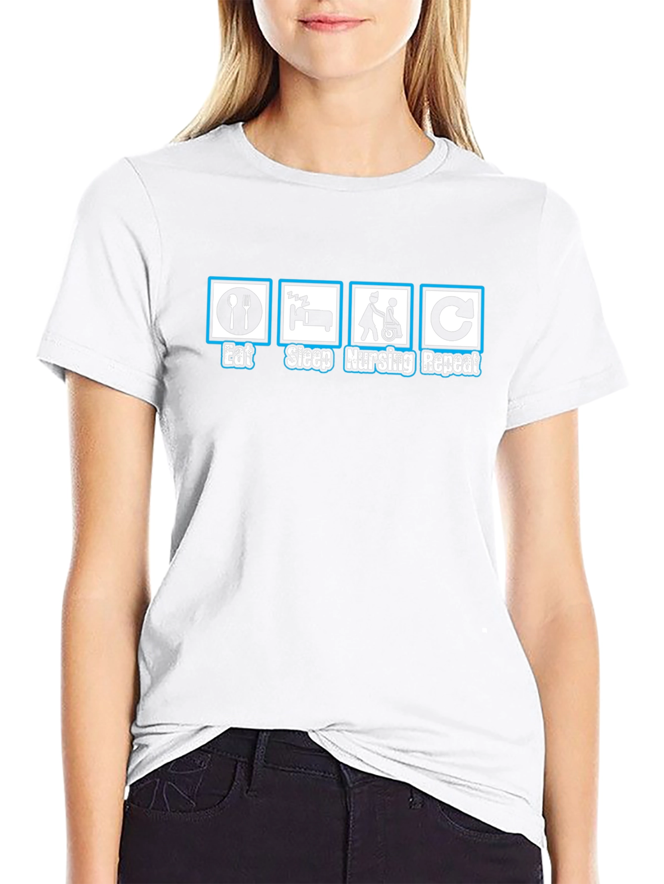 Eat Sleep Nursing Repeat Graphic Tee