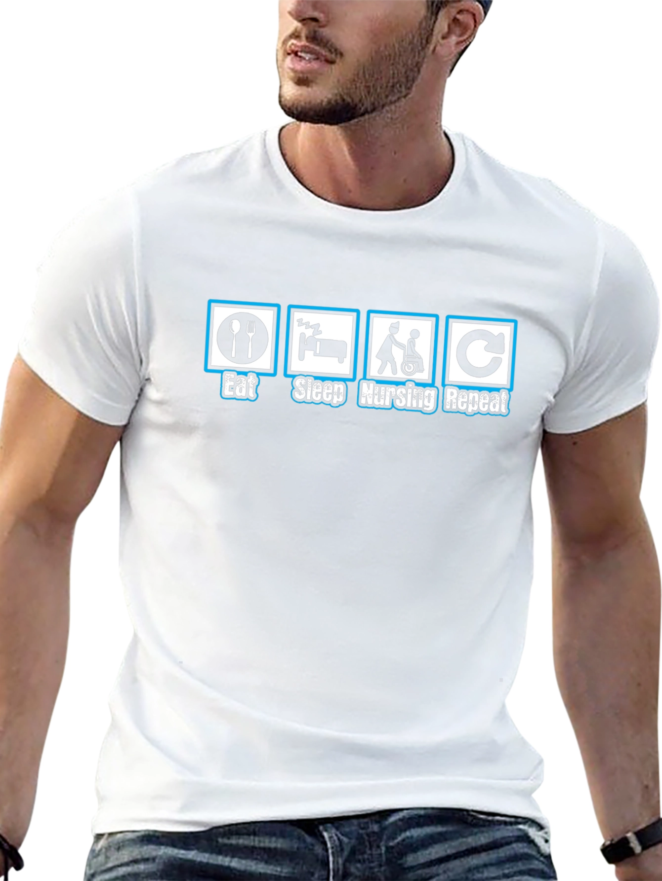 Eat Sleep Nursing Repeat Graphic Tee