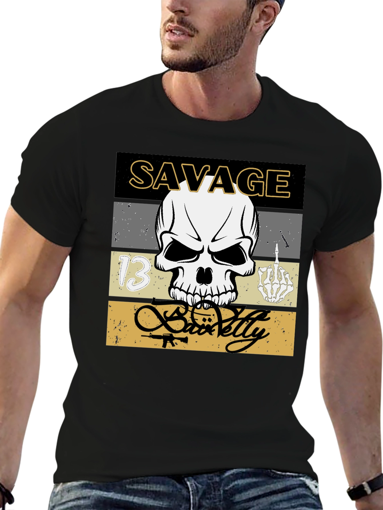 Savage Skull Graphic T-Shirt - Urban Style