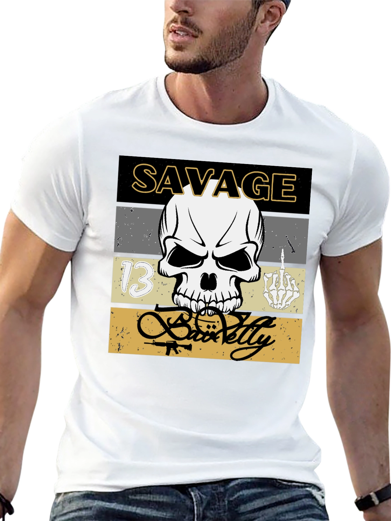 Savage Skull Graphic T-Shirt - Urban Style