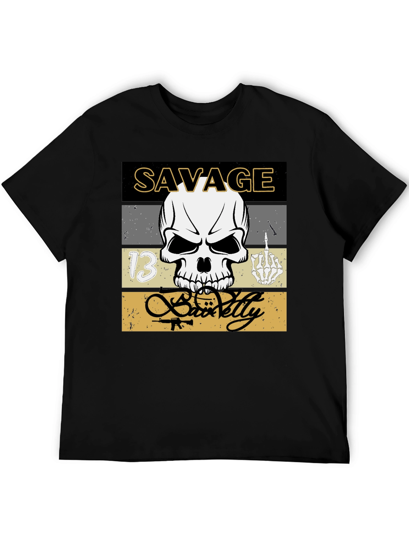 Savage Skull Graphic T-Shirt - Urban Style