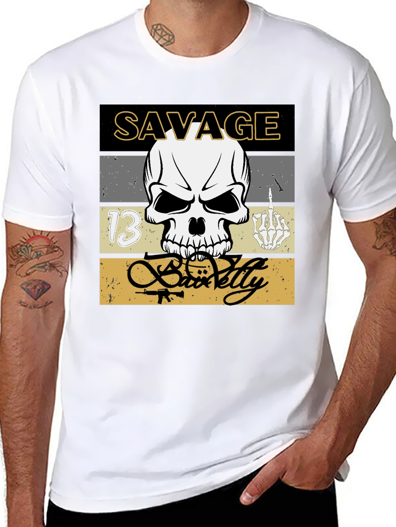 Savage Skull Graphic T-Shirt - Urban Style