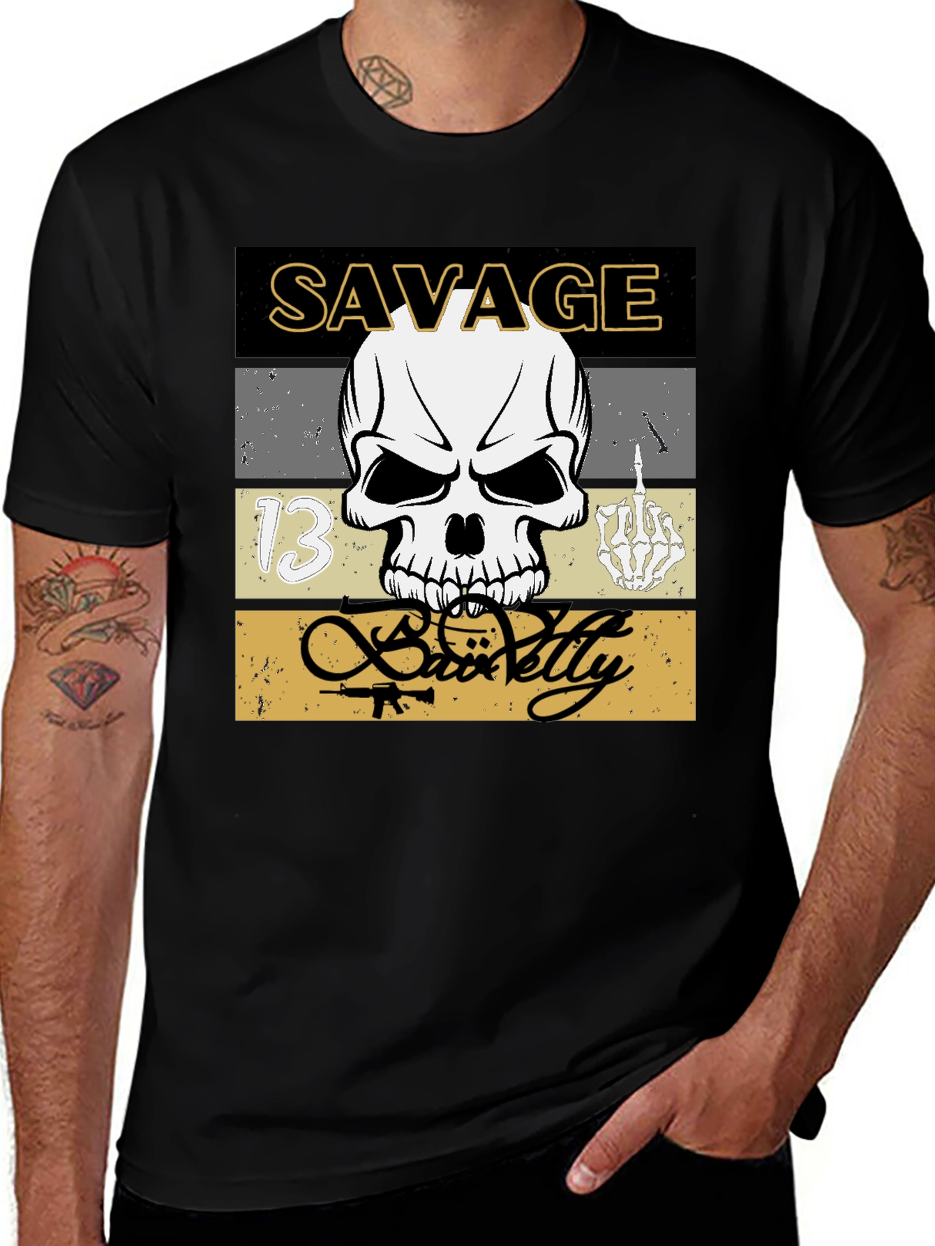 Savage Skull Graphic T-Shirt - Urban Style