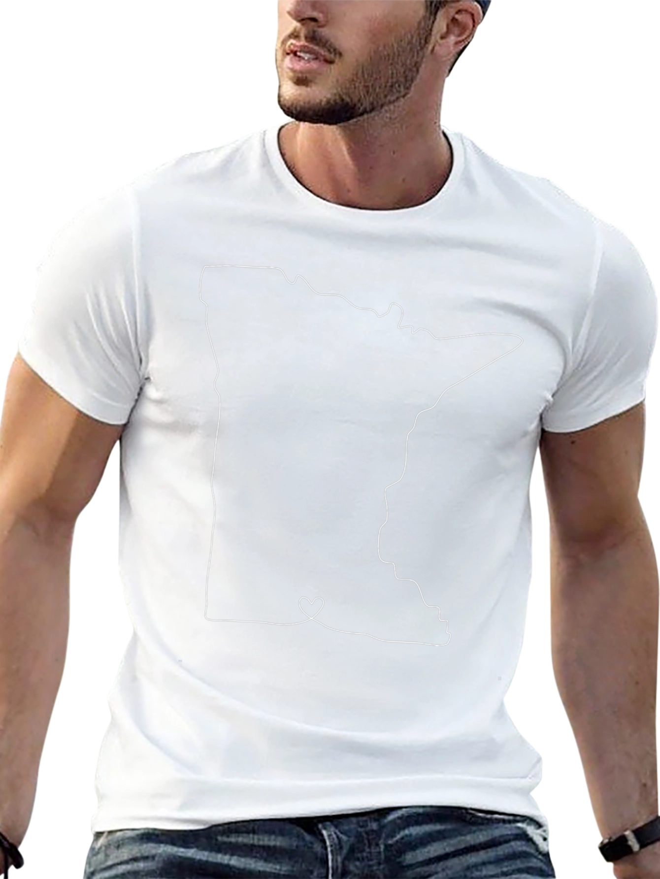 Minnesota State Outline Heart Tee