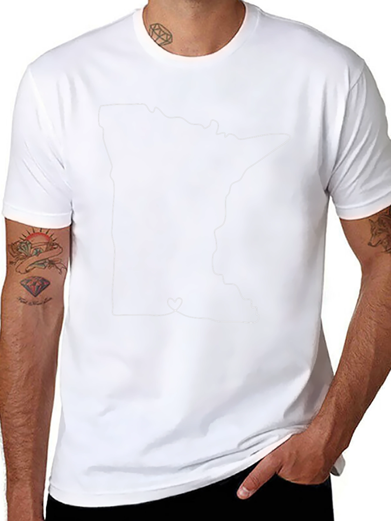 Minnesota State Outline Heart Tee