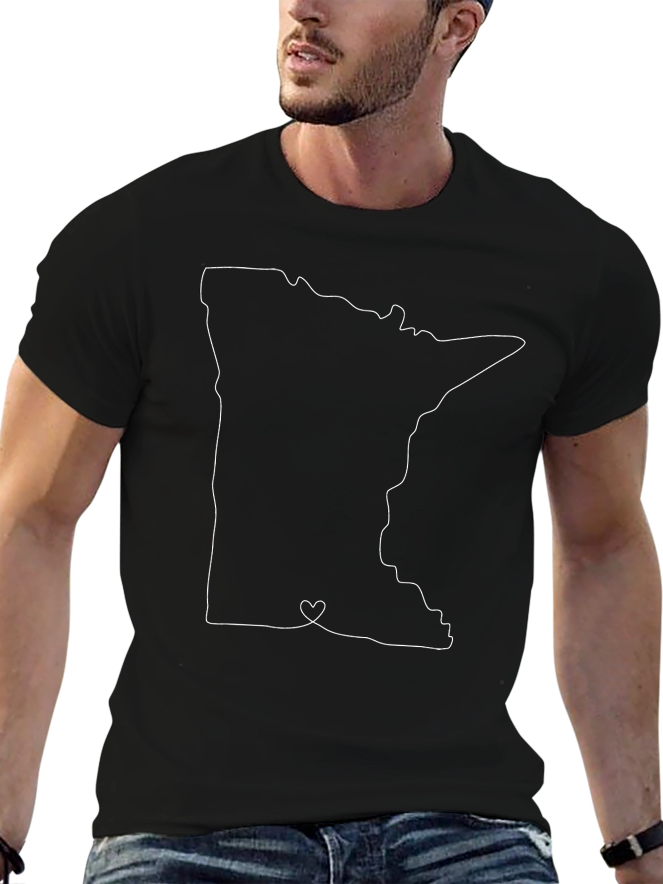 Minnesota State Outline Heart Tee