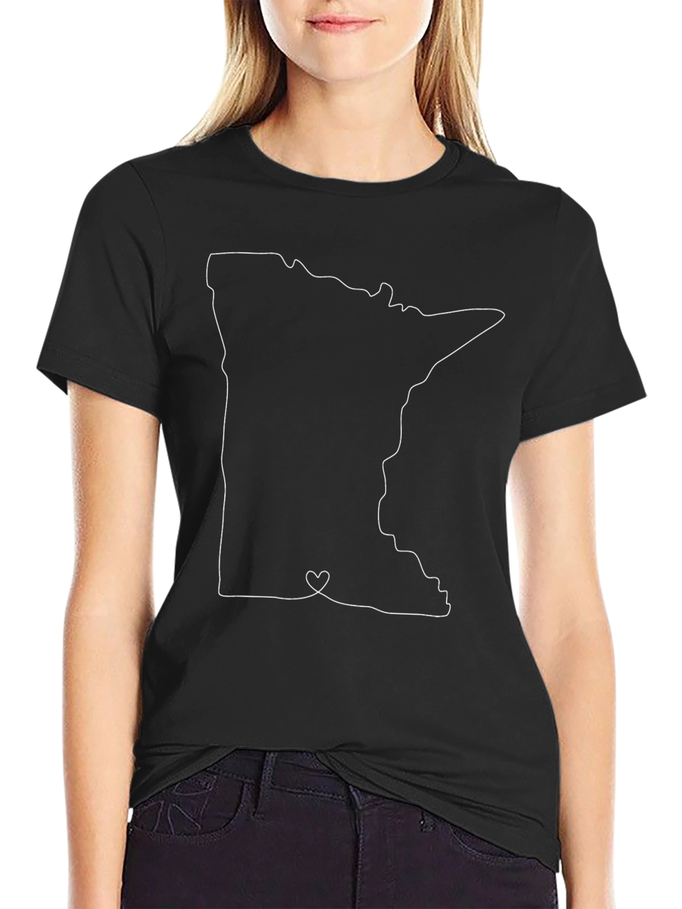 Minnesota State Outline Heart Tee