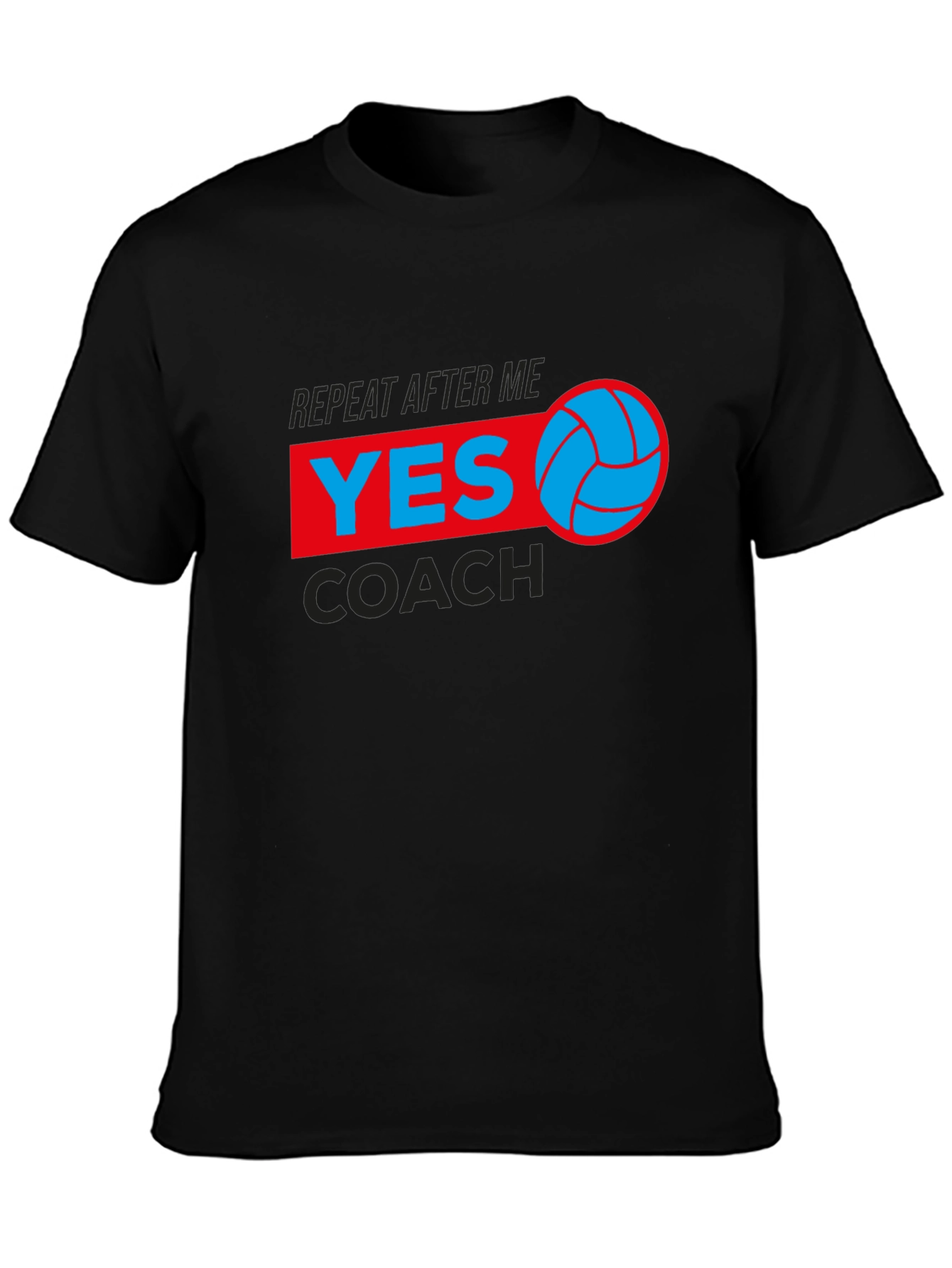 Volleyball Yes Coach T-Shirt - Black Graphic Tee