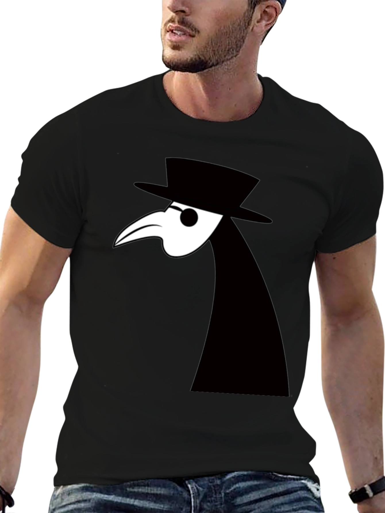 Plague Doctor Graphic Tee - Unique Black T-Shirt