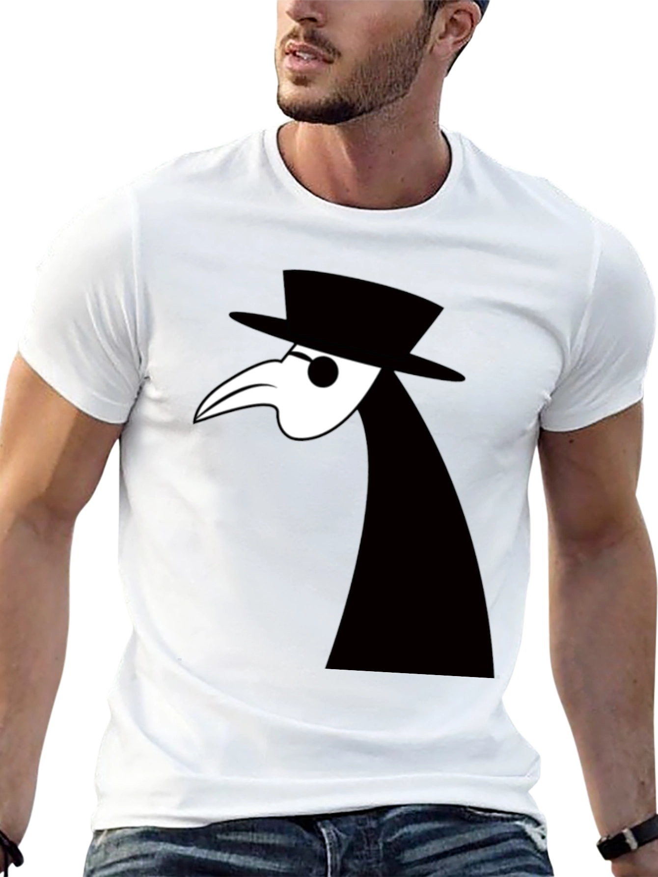 Plague Doctor Graphic Tee - Unique Black T-Shirt