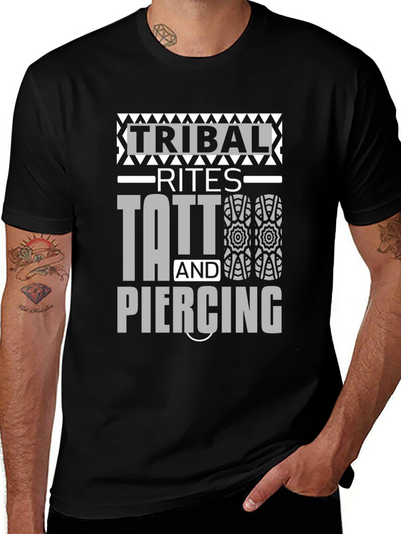 Tribal Rites Tattoo & Piercing Black Graphic T-Shirt