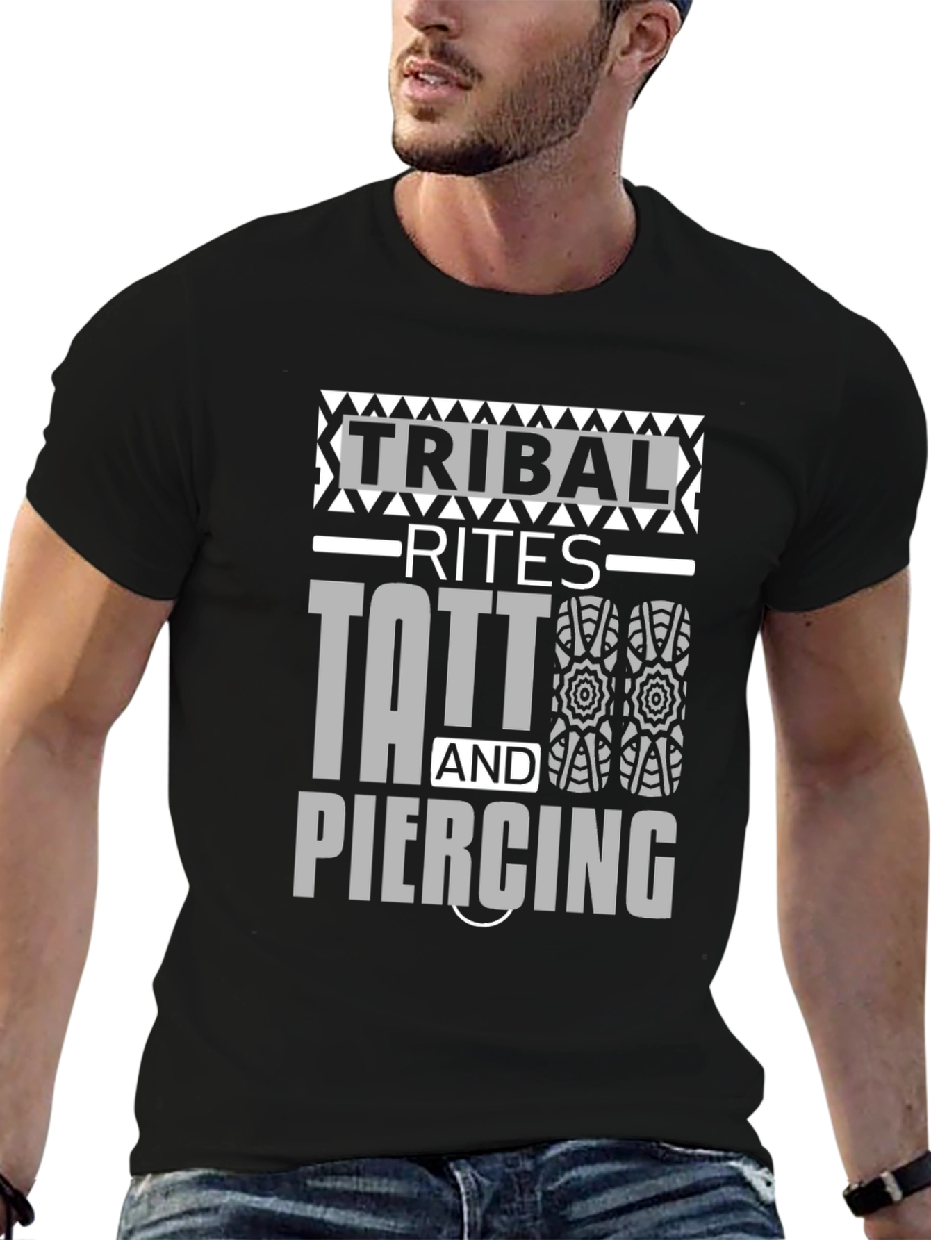 Tribal Rites Tattoo & Piercing Black Graphic T-Shirt