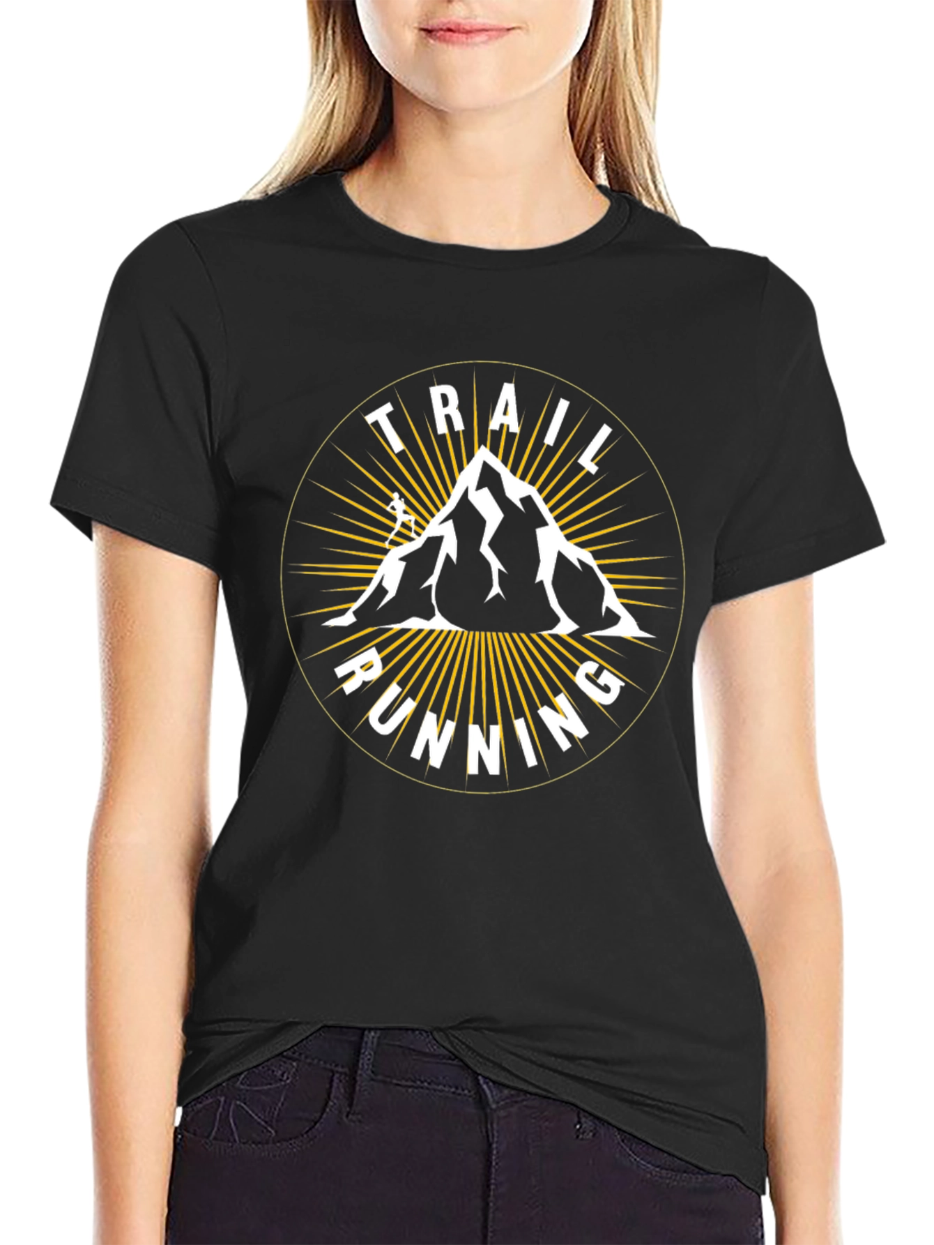 Trail Running Mountain T-Shirt - Adventure Design