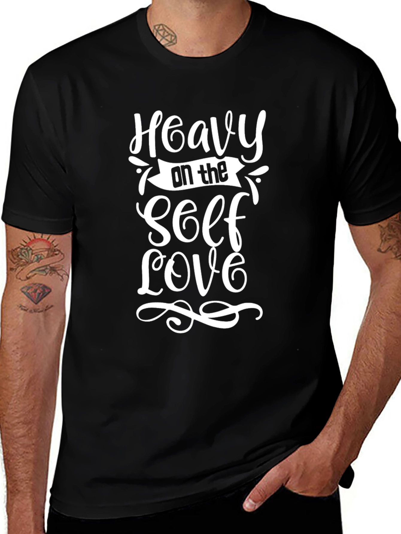 Heavy on the Self Love Graphic Tee - Black