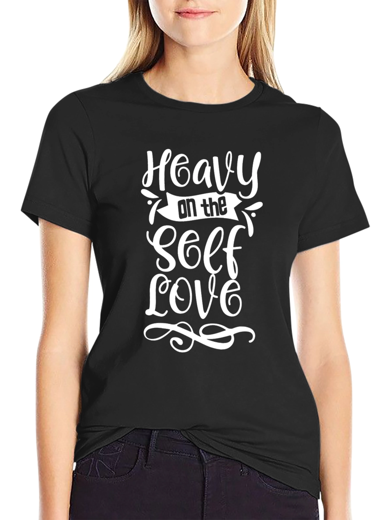 Heavy on the Self Love Graphic Tee - Black
