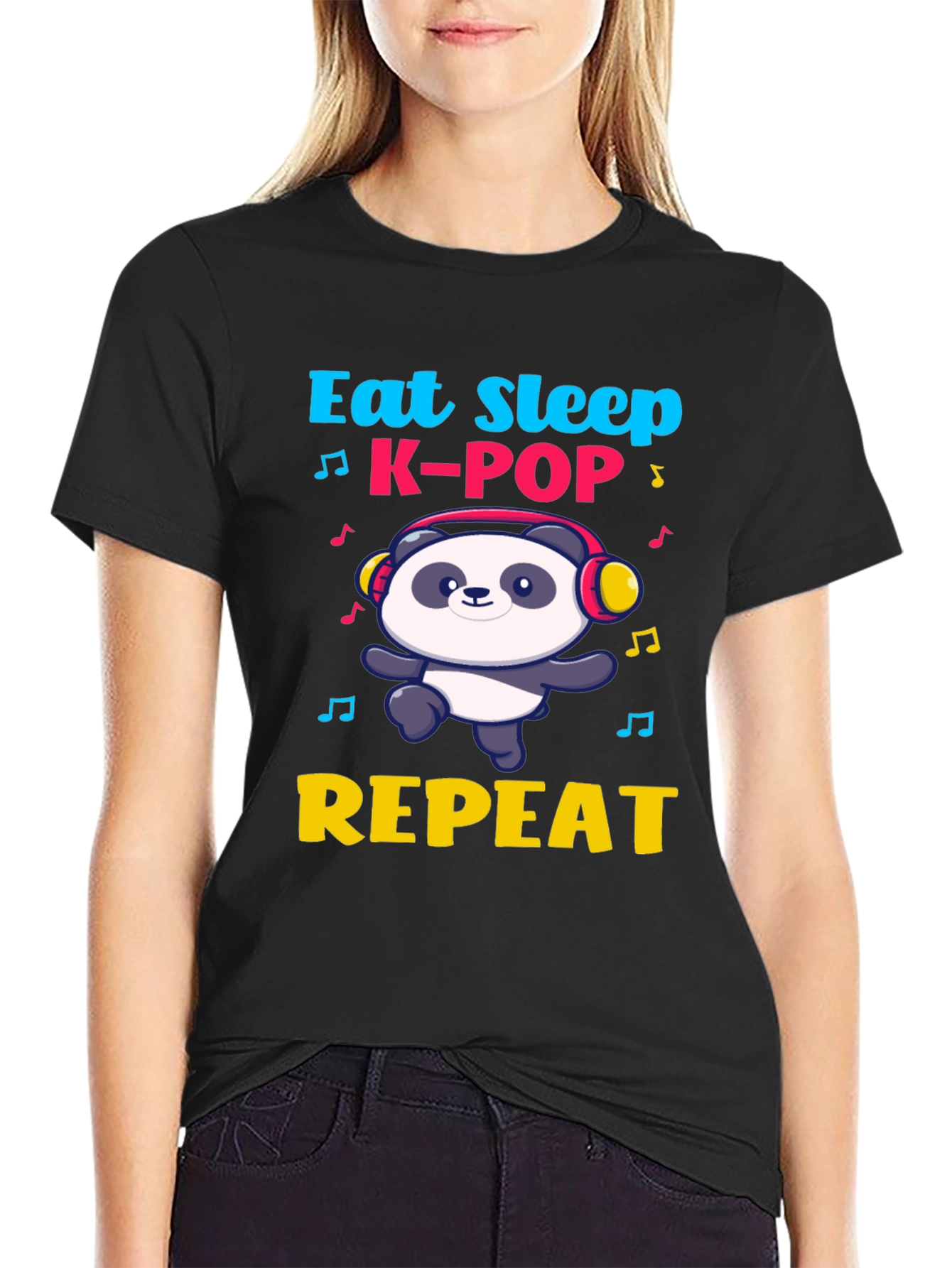 Eat Sleep K-Pop Panda T-Shirt