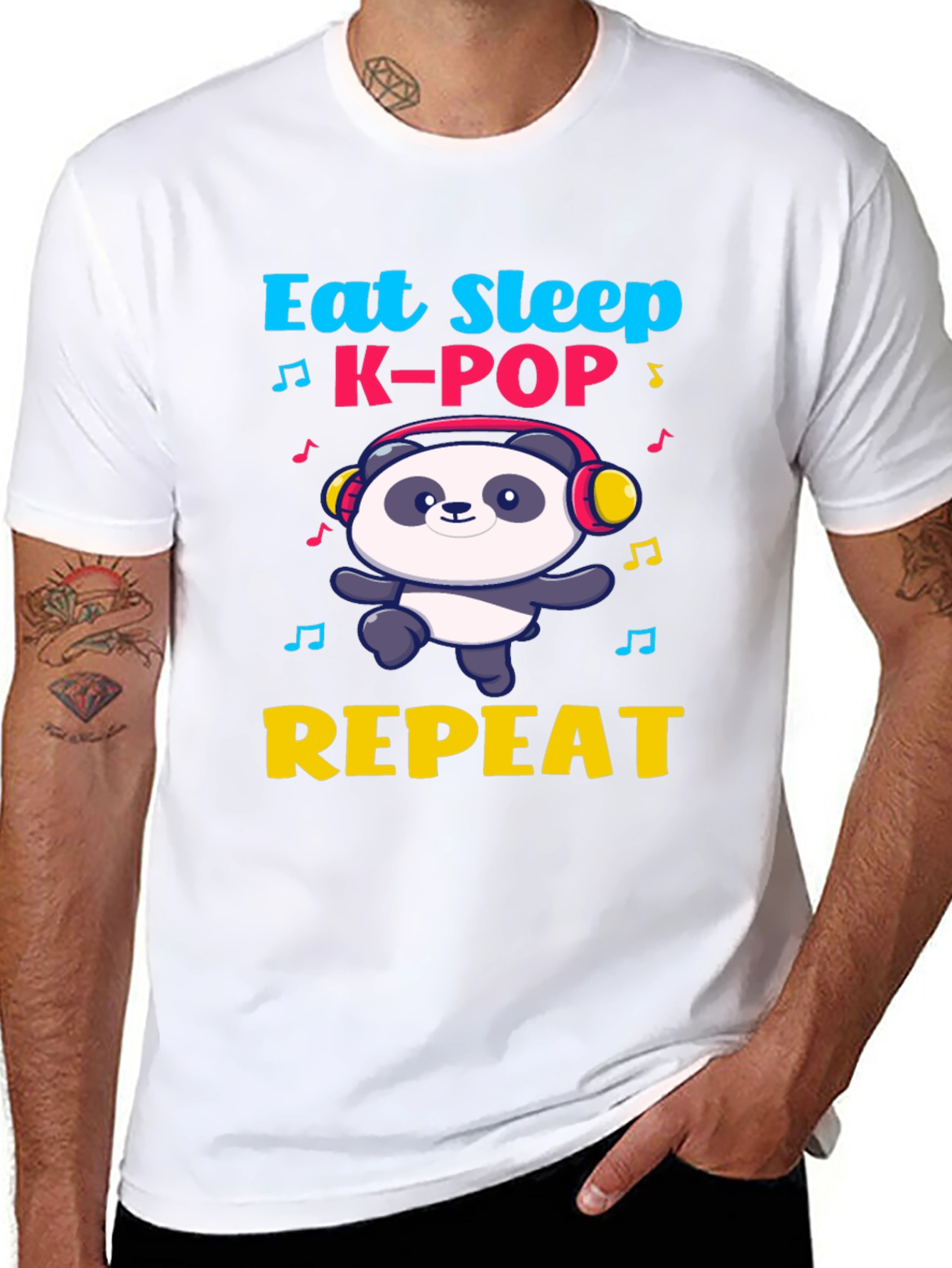 Eat Sleep K-Pop Panda T-Shirt
