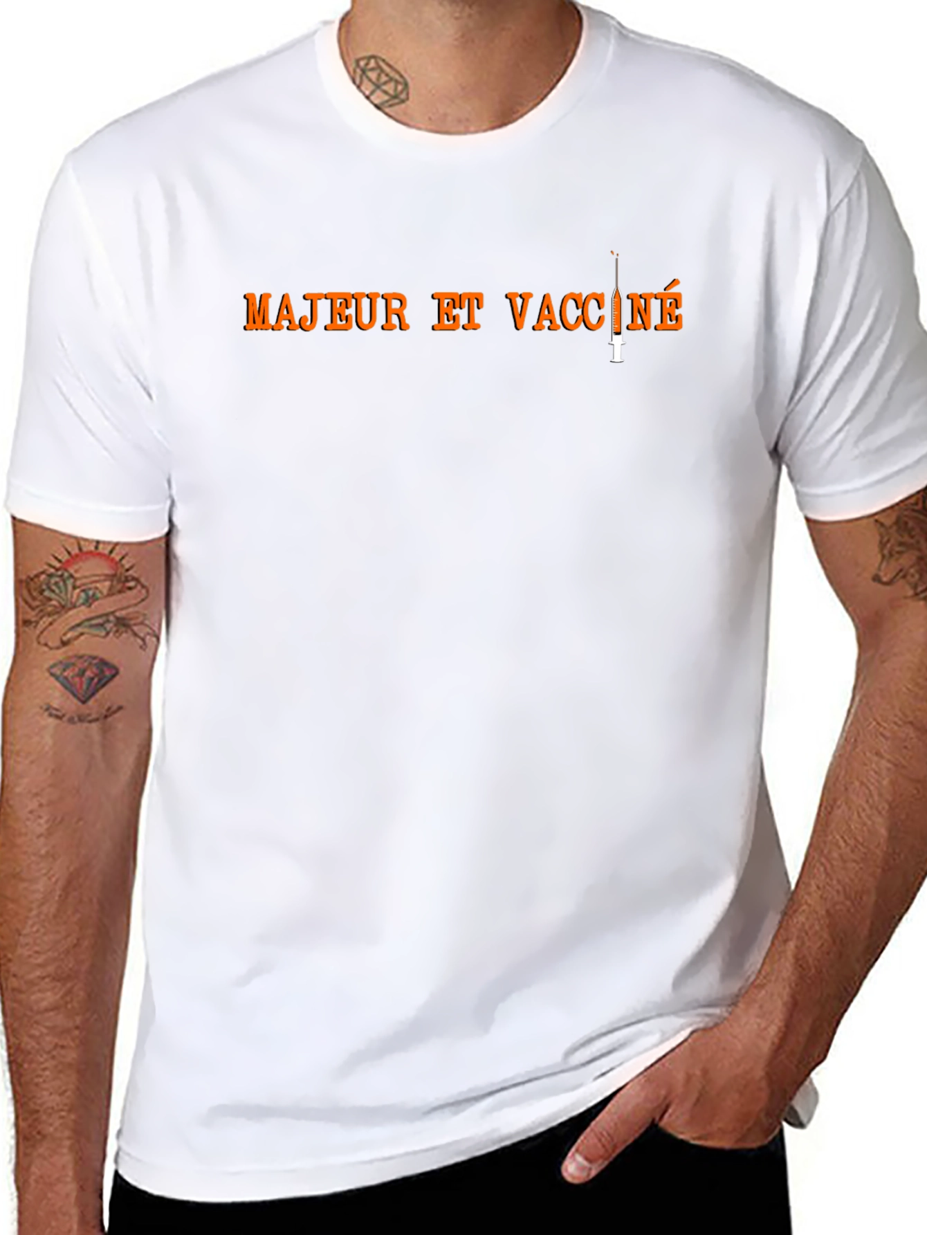 Majeur et Vacciné T-Shirt - Adult and Vaccinated Tee