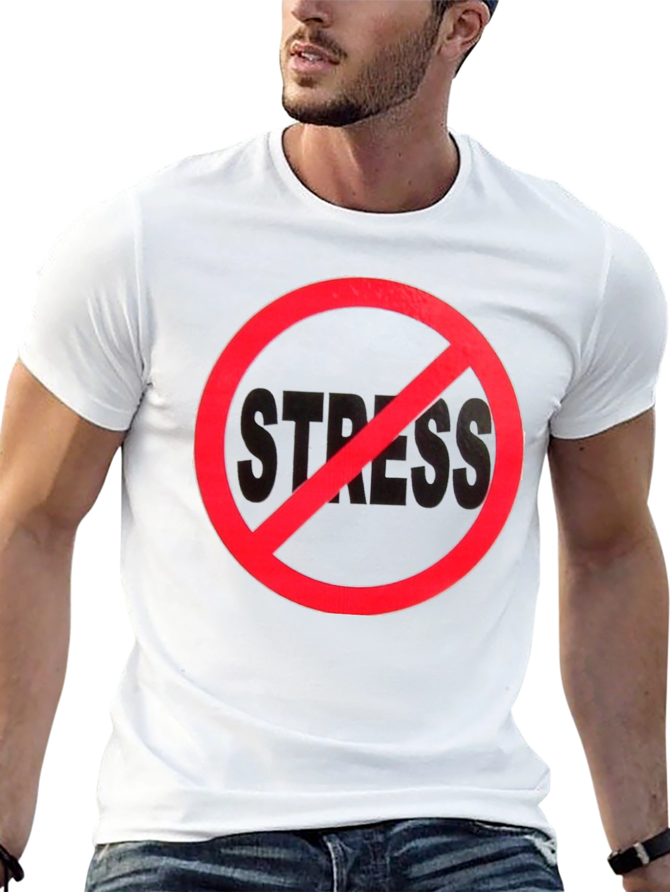 No Stress Black T-Shirt