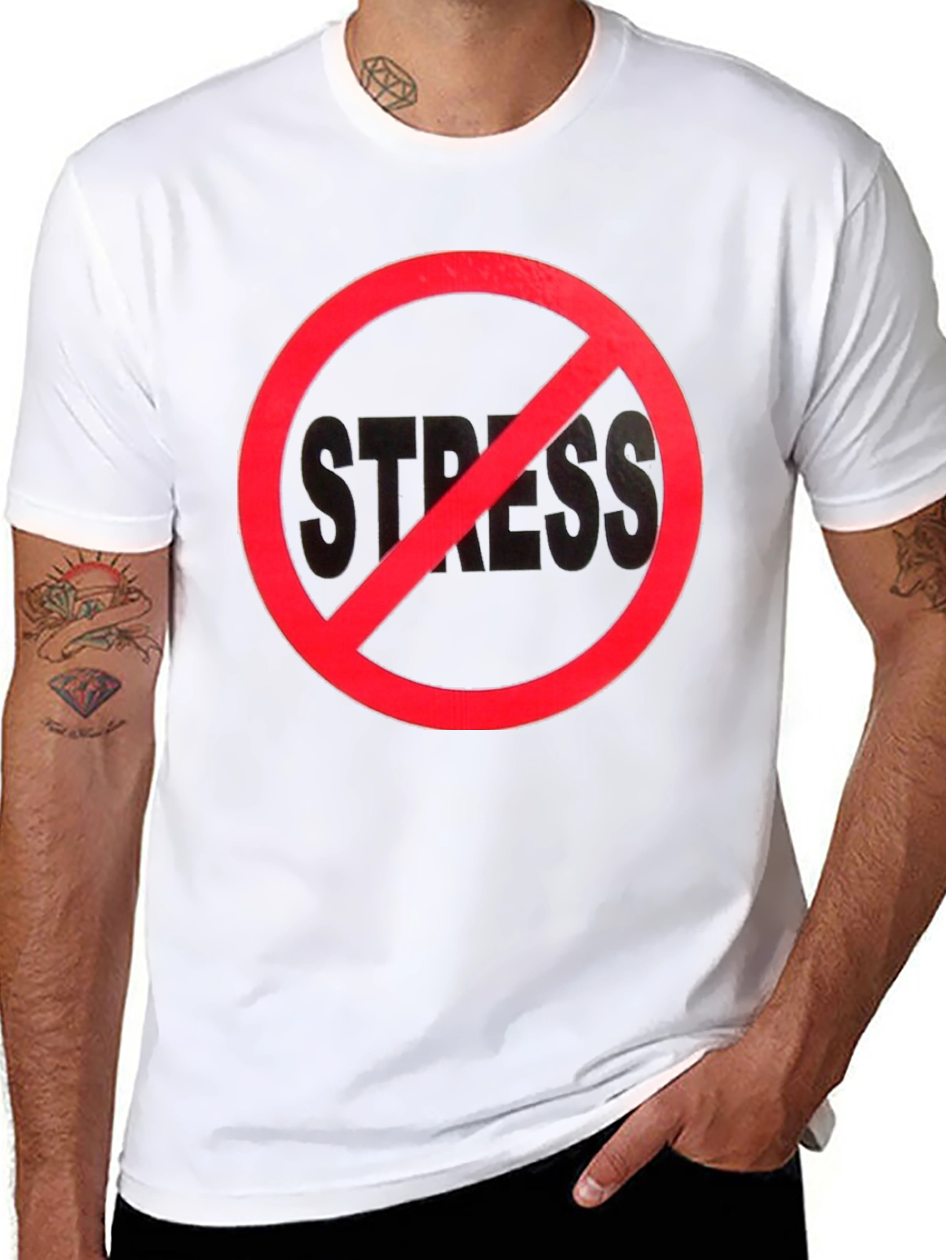 No Stress Black T-Shirt