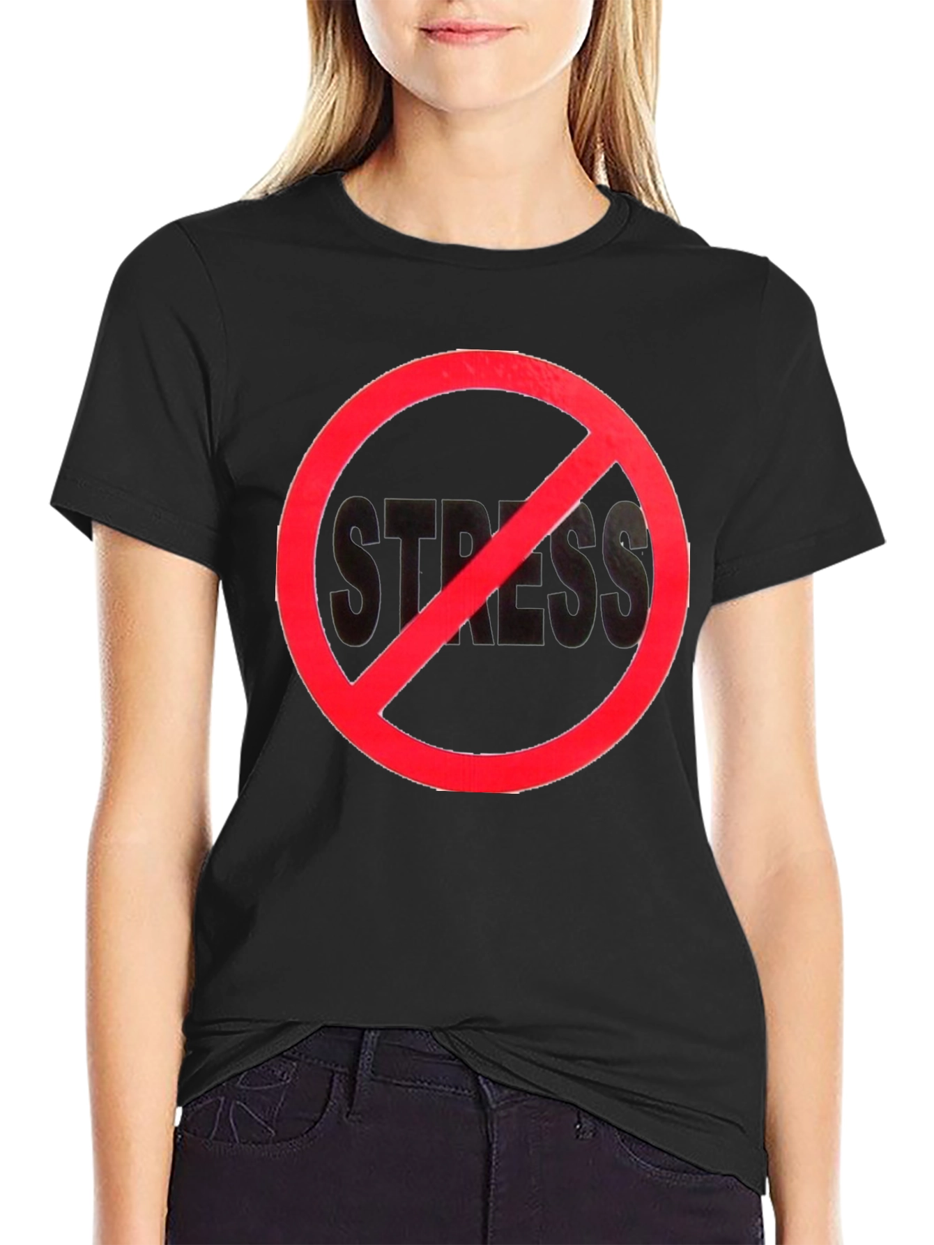 No Stress Black T-Shirt