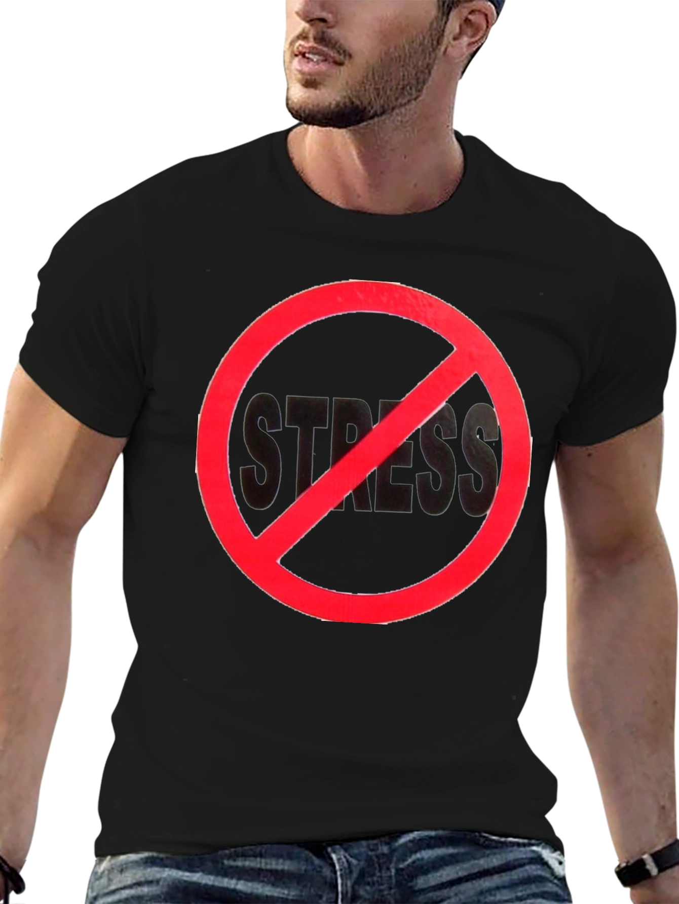 No Stress Black T-Shirt