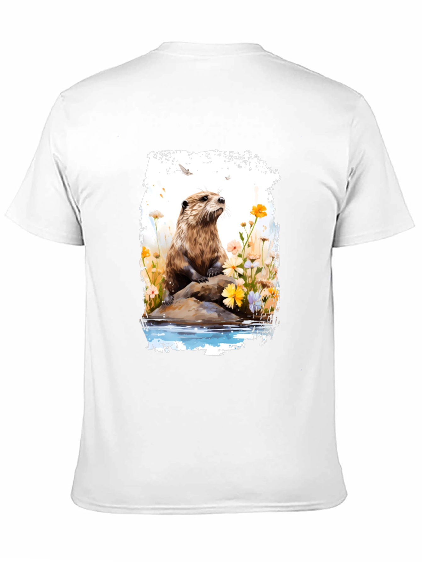 Otter in Bloom T-Shirt - Nature Inspired Tee