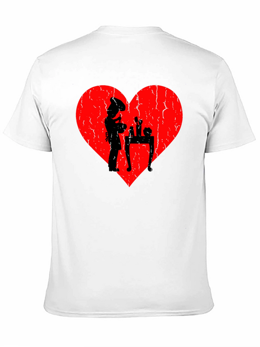 Chef Heart T-Shirt - I Love Cooking - Black Cotton Tee
