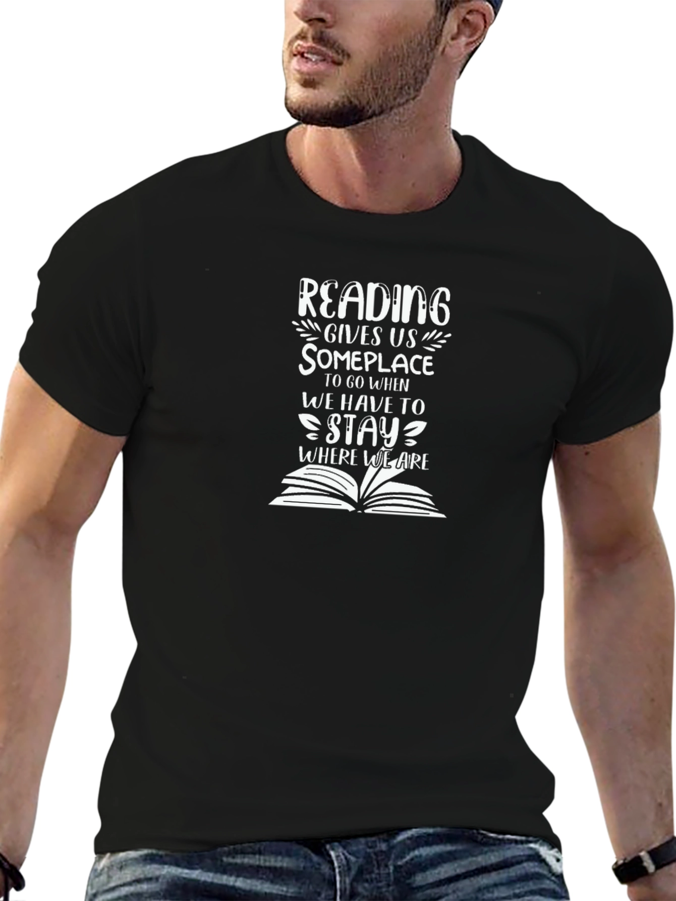 Reading Gives Us Someplace Black T-Shirt