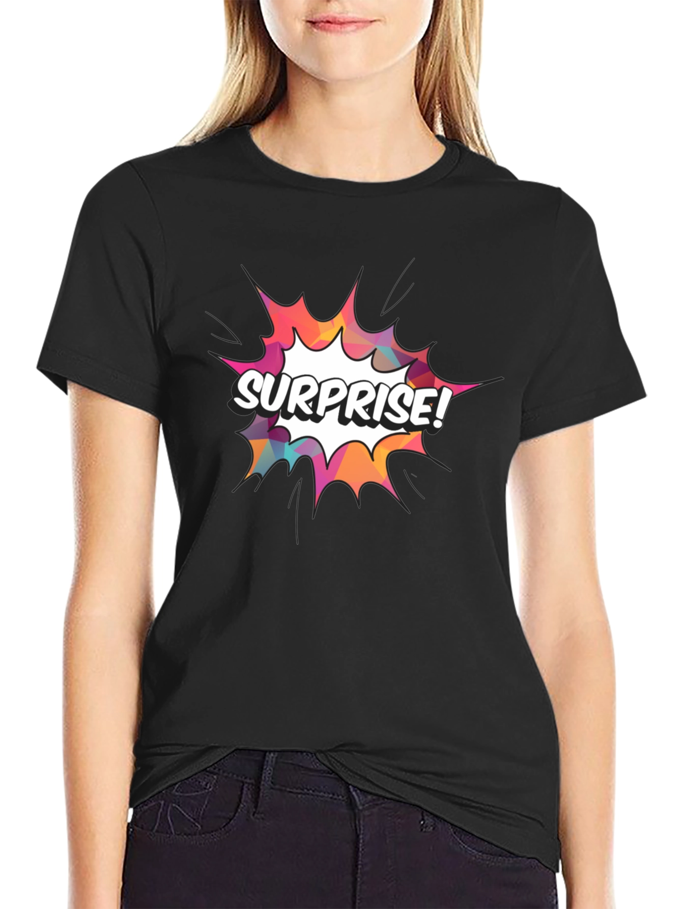 Surprise! Graphic Print Crew Neck T-Shirt