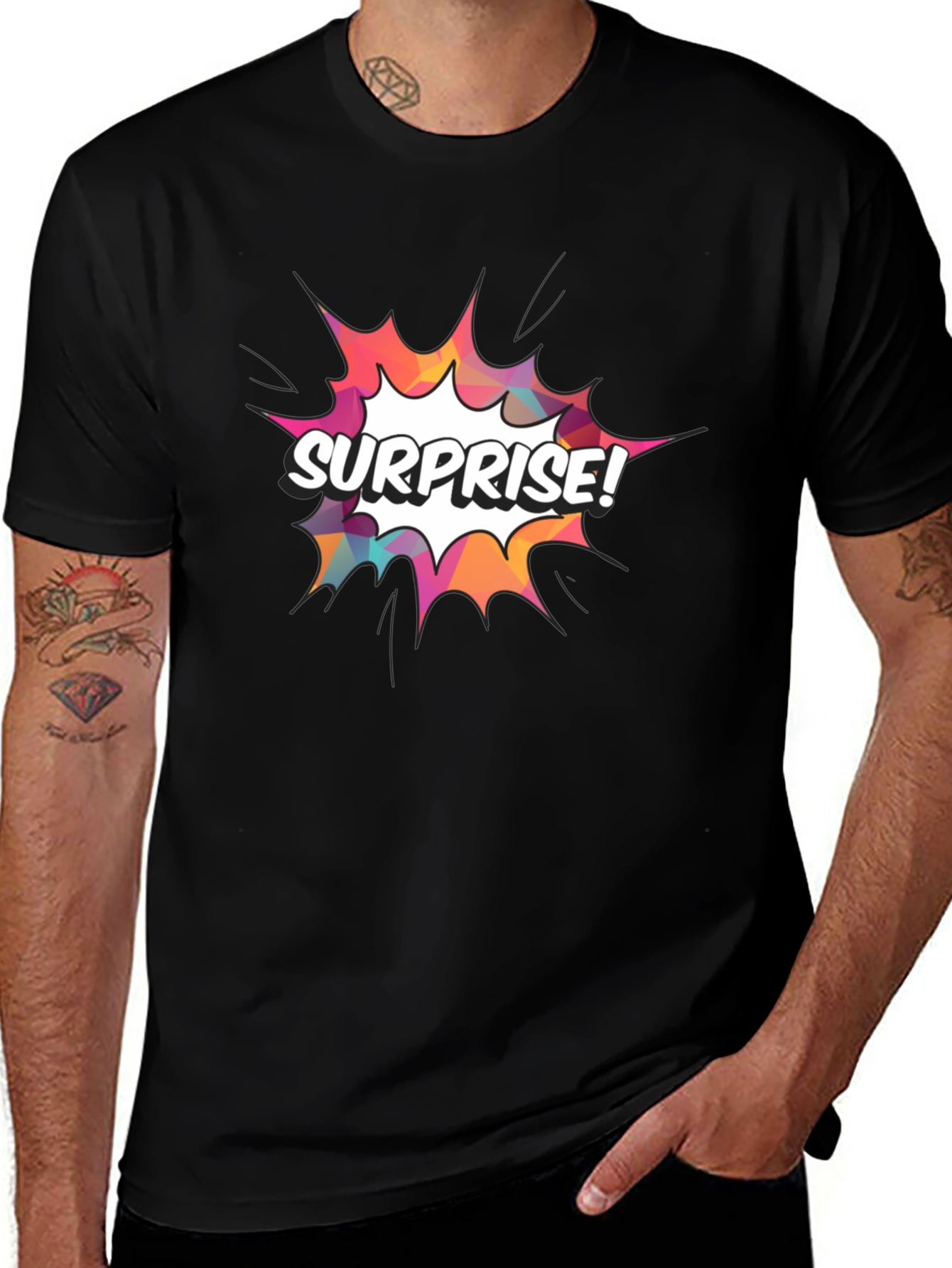 Surprise! Graphic Print Crew Neck T-Shirt