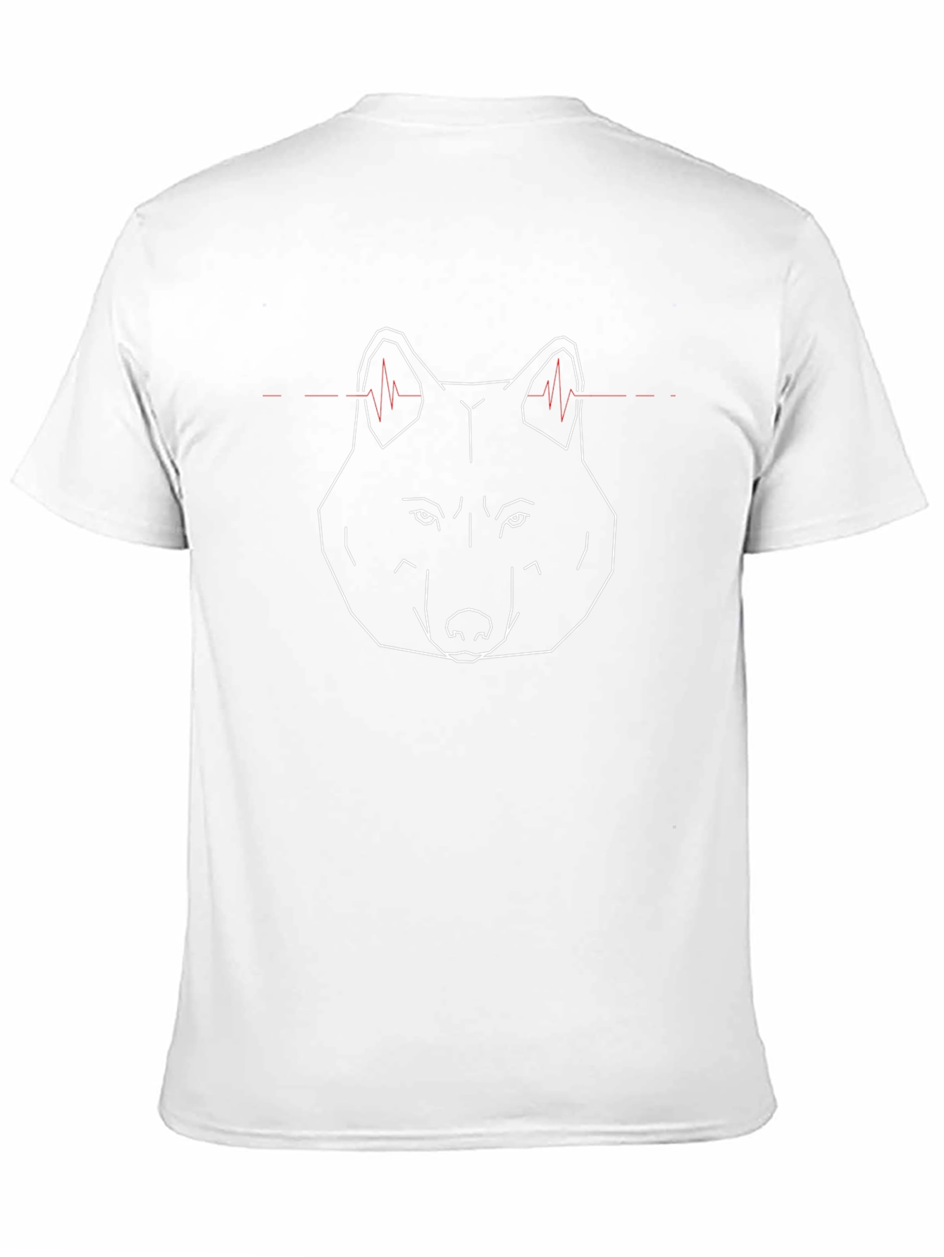 Geometric Wolf Head Graphic Tee - Black