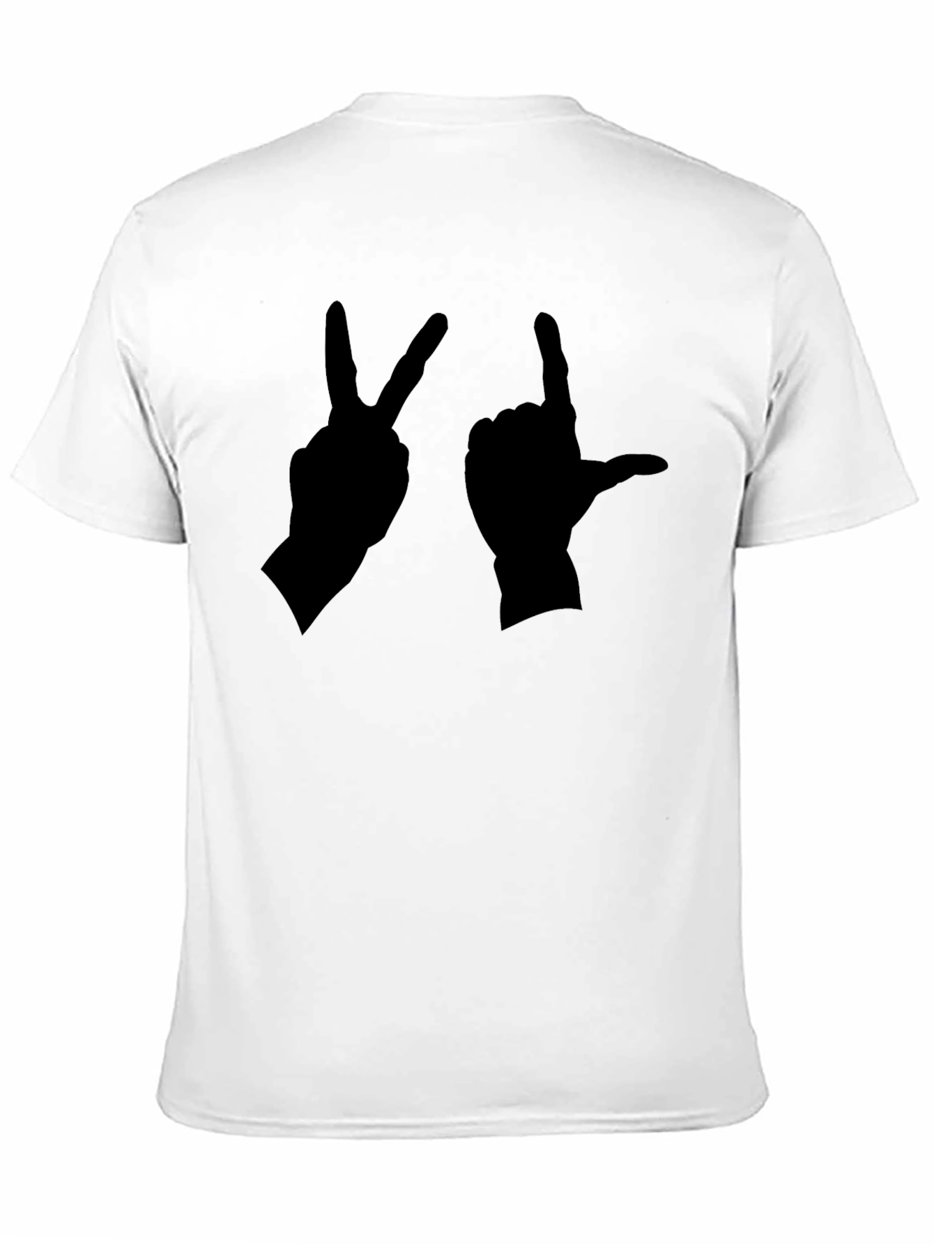 Peace & Love Hand Gesture Black Graphic Tee