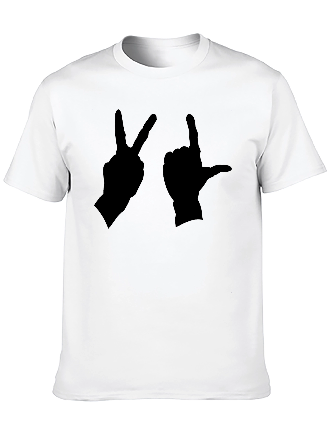 Peace & Love Hand Gesture Black Graphic Tee