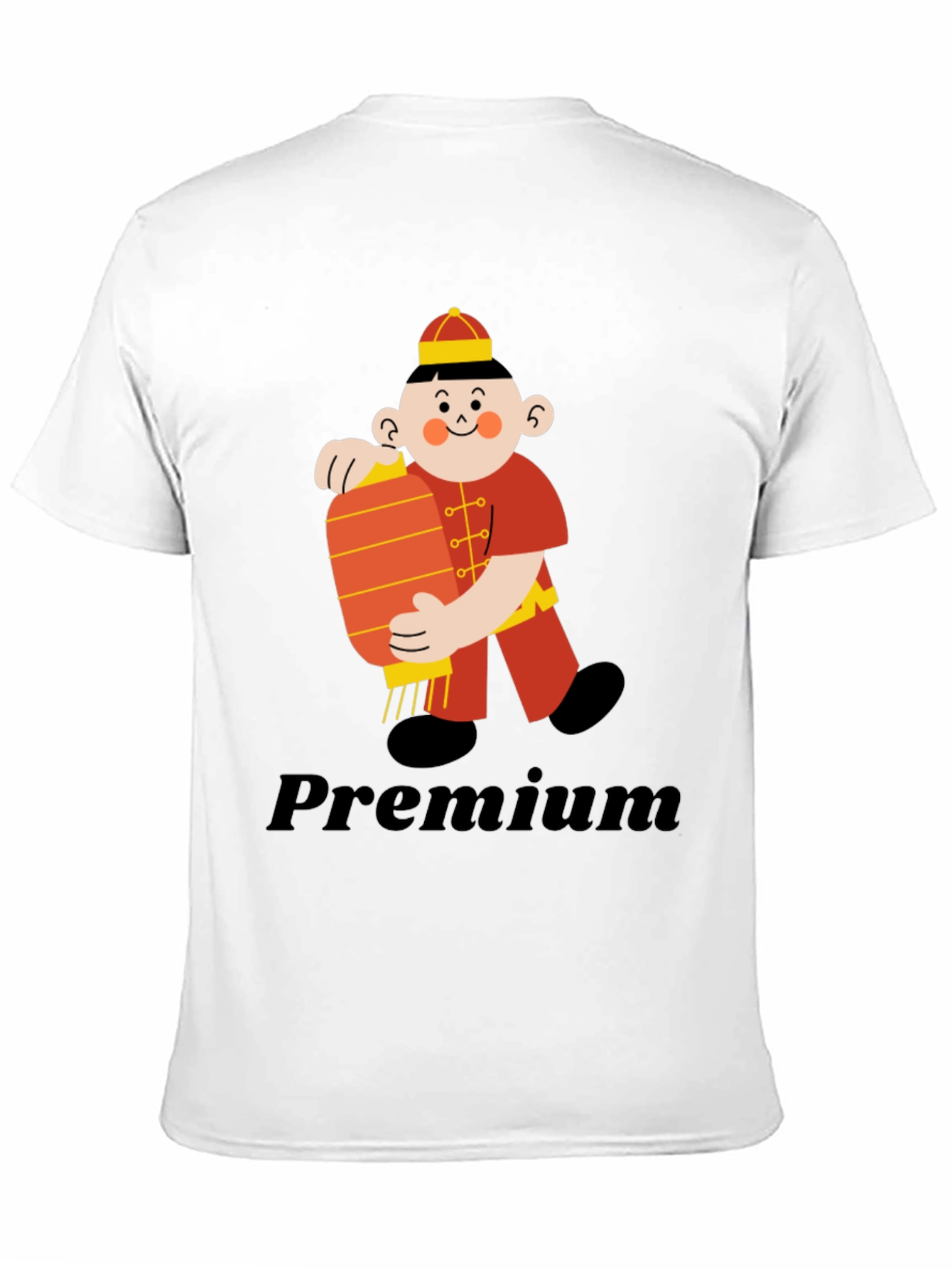 Premium Black T-Shirt with Chinese Boy Graphic