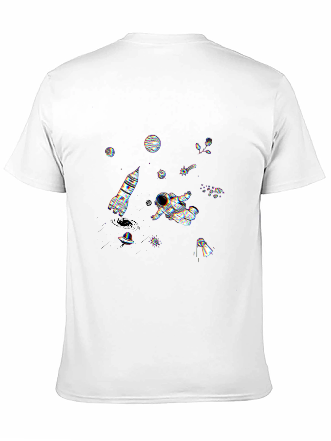 Astronaut Space Graphic T-Shirt - Black