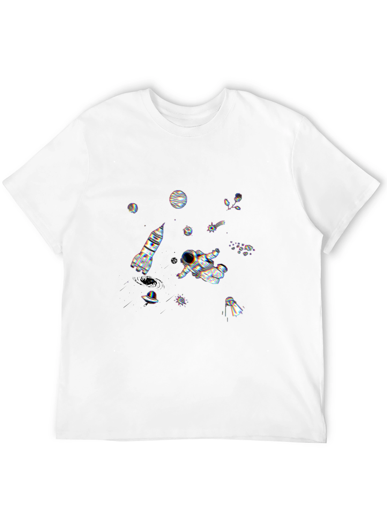 Astronaut Space Graphic T-Shirt - Black