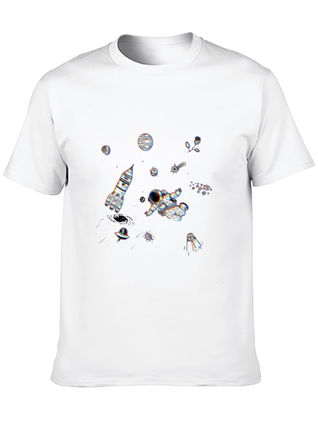 Astronaut Space Graphic T-Shirt - Black
