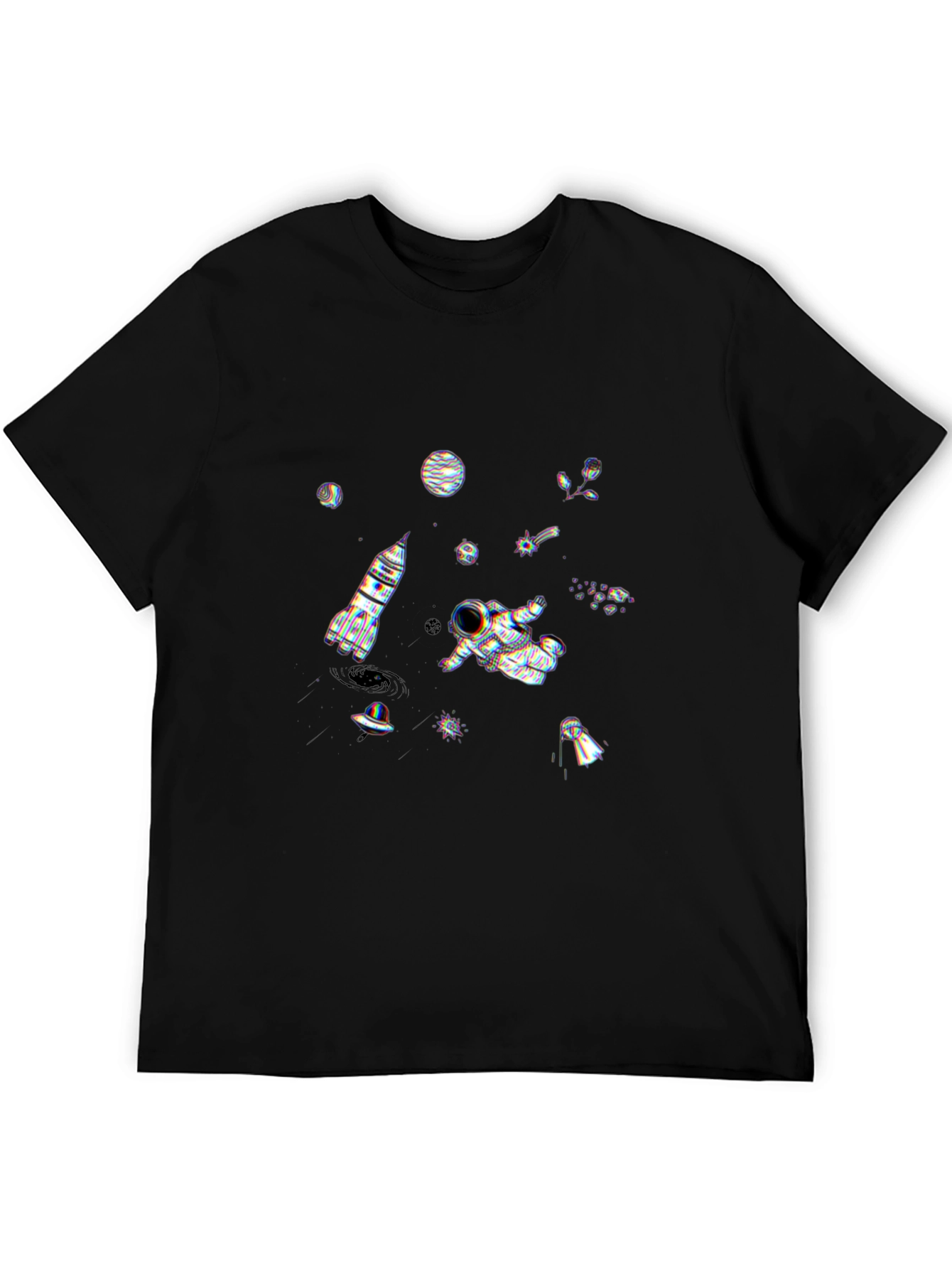 Astronaut Space Graphic T-Shirt - Black