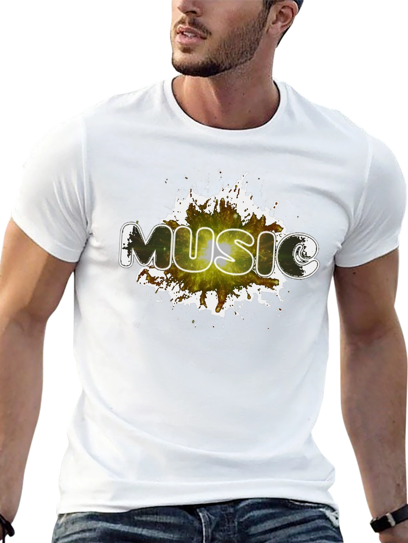 Music Splash T-Shirt - Black Cotton Tee