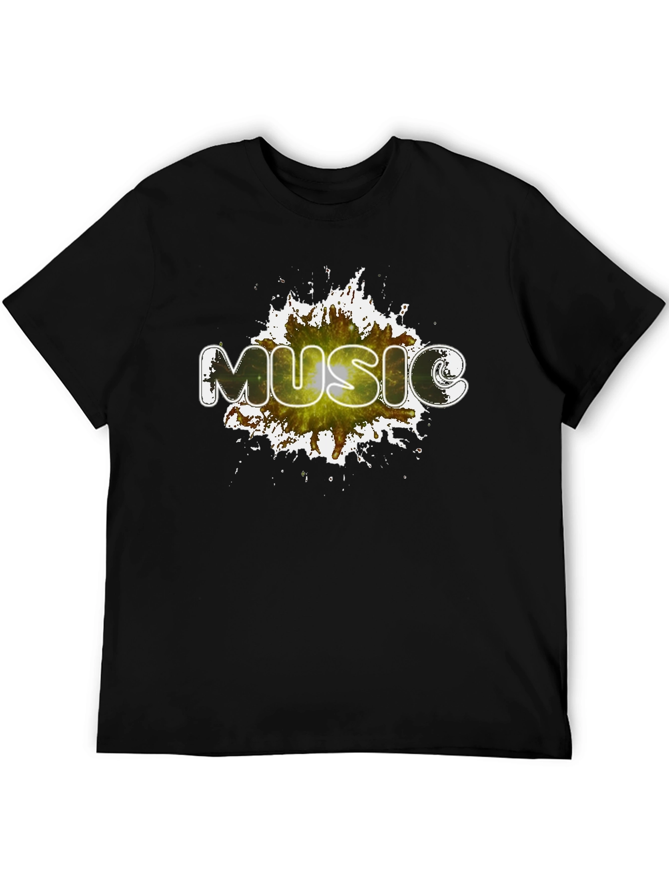 Music Splash T-Shirt - Black Cotton Tee