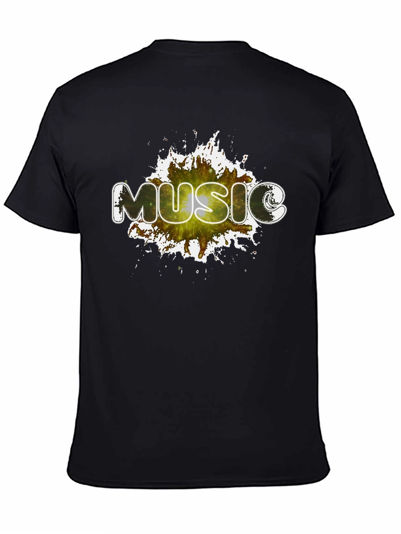 Music Splash T-Shirt - Black Cotton Tee