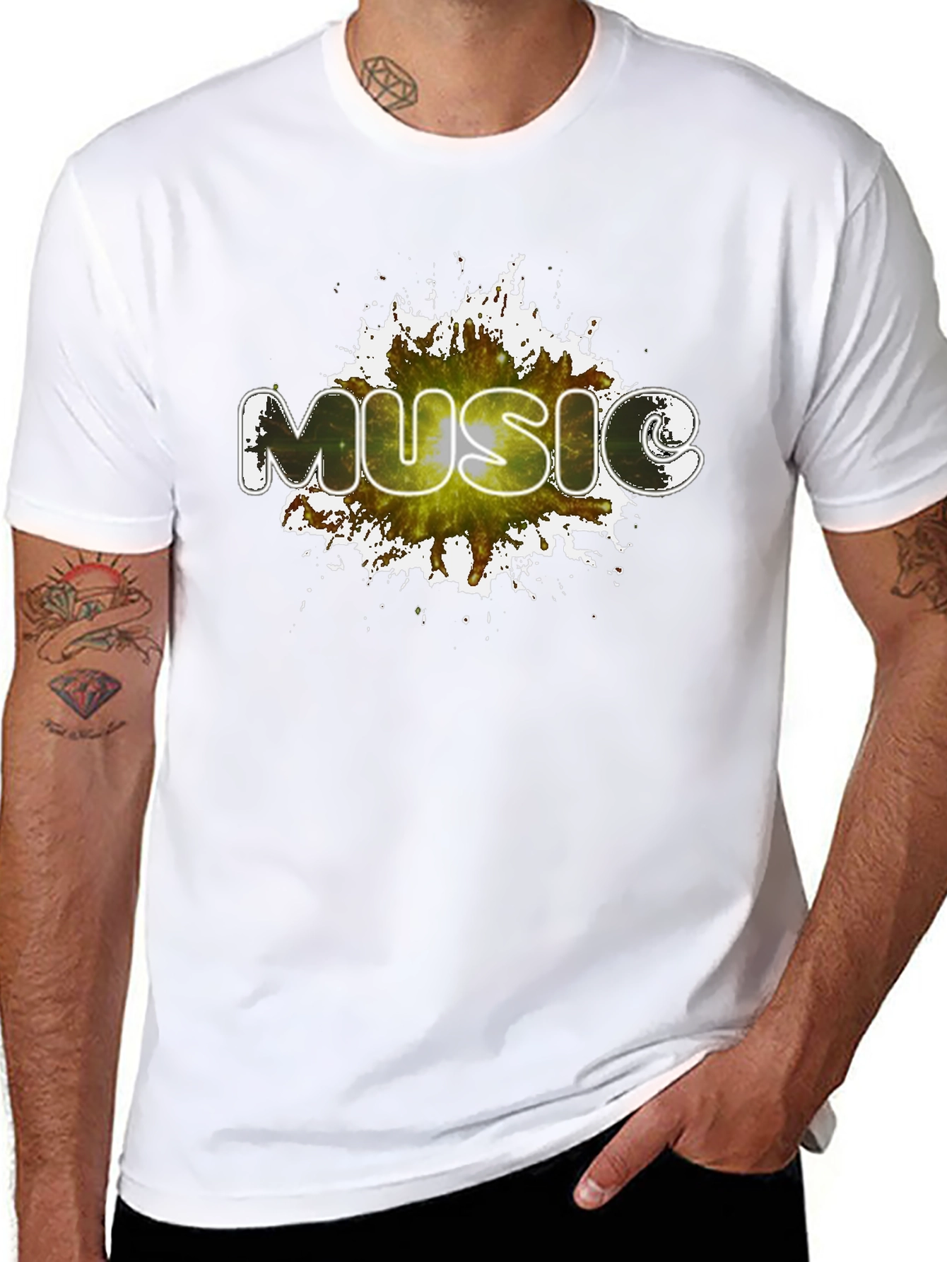 Music Splash T-Shirt - Black Cotton Tee