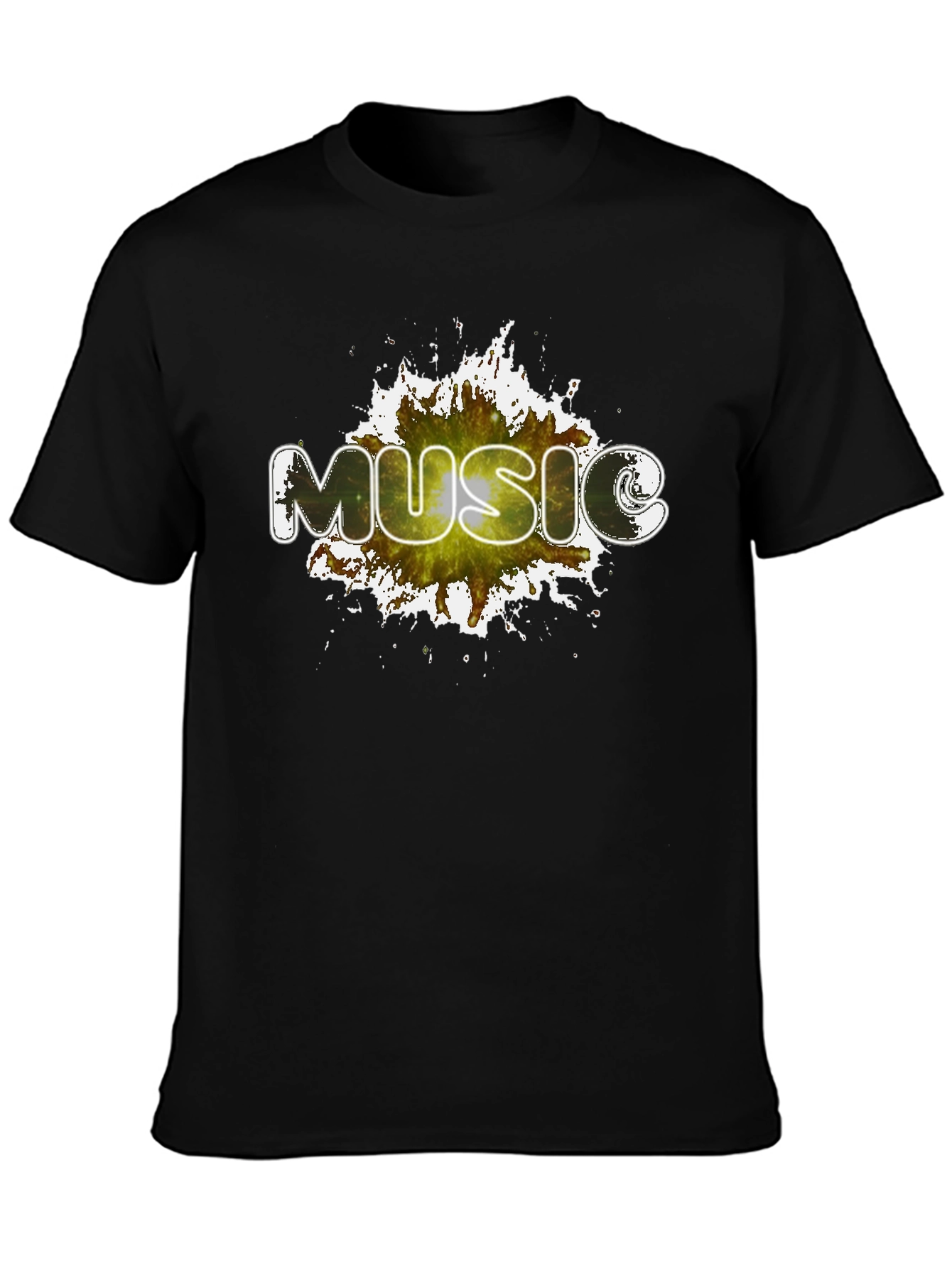 Music Splash T-Shirt - Black Cotton Tee