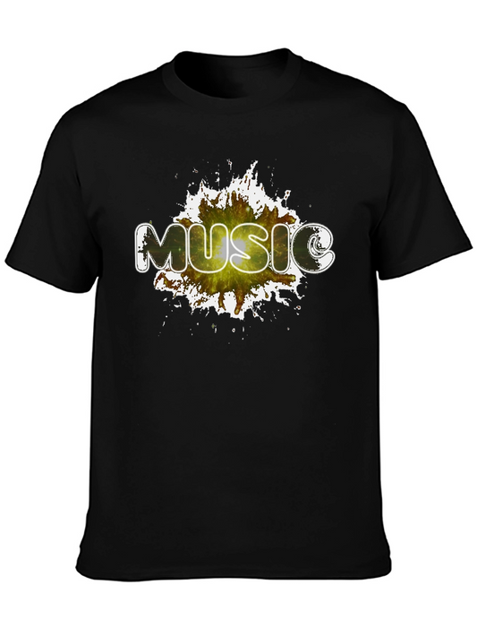 Music Splash T-Shirt - Black Cotton Tee